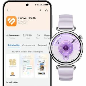 Huawei WATCH GT 6 Smart Watch - Round Case Shape - 41.30 mm Case Height - 41.30 mm Case Width - Purple Body Color - White 