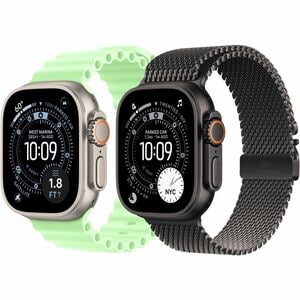 Apple Watch Ultra 3 GPS + Cellular 49mm Black Titanium Case with Black Titanium Milanese Loop - Medium. Display technology