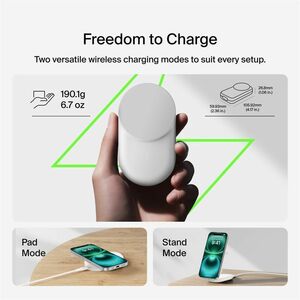 Belkin UltraCharge 3-in-1 Foldable Magnetic Charger with Qi2 25W - For Smartwatch, Smartphone, AirPod, iPhone - 30 Minute 