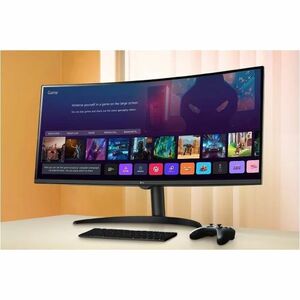 Monitor LCD inteligente LG 34SR60QC-B 34" (86.4cm) Class UW-QHD Pantalla curva - 21:9 - 34" (86.4cm) Viewable - Vertical A
