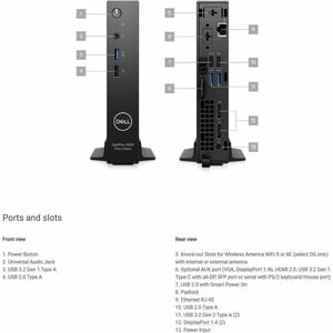 Dell OptiPlex 3000 Thin Client - Intel Pentium Silver N6005 Quad-core (4 Core) 2 GHz - Standard Black - Intel Chip - 8 GB