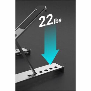 j5create Height Adjustable Notebook Stand - Up to 40.6 cm (16") Screen Support - 9.98 kg Load Capacity - 27.4 cm Height x 