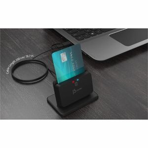 j5create JUR261-N Contact Smart Card Reader - Black - Banking, Digital Signature, Healthcare, Government - TAA Compliant -