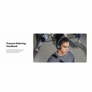 soundcore Space One Pro Wired/Wireless Over-the-head, Over-the-ear Stereo Headset - Jet Black - Binaural - Circumaural - B