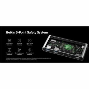 Belkin 7-Port USB-C Hub - USB-C to - 2xUSB-A, 2xUSB-C, 1x4K HDMI, 1xSD + 1xMicroSD Reader - Black - for Notebook, Workstat