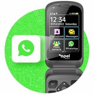 Opel Mobile TouchFlip 4 GB Feature Phone - 2.8" - 512 MB RAM - 4G - Grey - Flip - Unlocked - Front Camera: 300 Kilopixel -