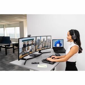 Kensington H3000 Wireless Over-the-ear, Over-the-head Stereo Headset - Black - Microsoft Teams Certification - Google Assi