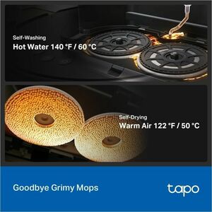 Tapo RV50 Pro Omni Cordless Robot Vacuum/Mop - Black - 3 L Dust Capacity - 95 mL Water Tank Capacity - Filter, Brush - Car