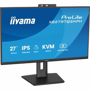 iiyama ProLite XB2797QSNPH-B1 27" Class Webcam WQHD LED Monitor - 16:9 - Matte Black - 68.6 cm (27") Viewable - In-plane S