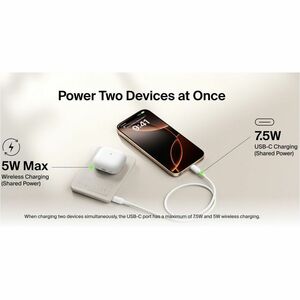 Belkin BoostCharge Stromspeicher - Sand - für Qi2-fähiges Gerät, iPhone, MagSafe-fähiges Gerät, Android-Gerät, Smartphone,