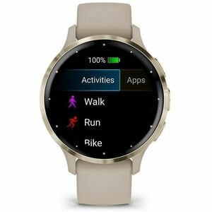 Garmin Venu 3S Smart Watch - Round Case Shape - 41 mm Case Height - 41 mm Case Width - Soft Gold Stainless Steel Body Colo