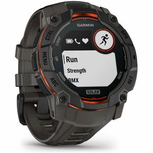 Garmin Instinct 3 Smart Watch - Black Body Color - Charcoal Band Color - Aluminium Body Material - Fiber Reinforced Polyme