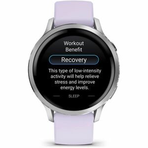 Garmin Venu 4 Smart Watch - Silver Case Color - Periwinkle Band Color - Stainless Steel, Metal Body Material - Fiber Reinf