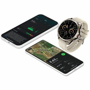 Carneo GTR eXpedition Smart Watch - 11 mm Case Thickness - 44 mm Case Width - Silver, Gray Sand, Titanium Silver Body Colo
