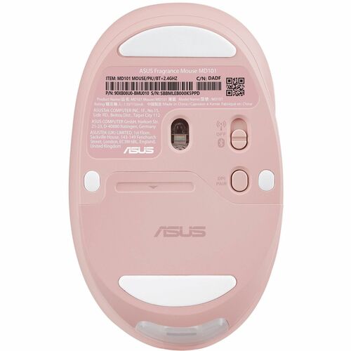 Asus Fragrance MD101 MOUSE/PK/IN Mouse - Bluetooth/Radio Frequency - Optical - Pink - Wireless - 10 m (393.70") - 2.40 GHz