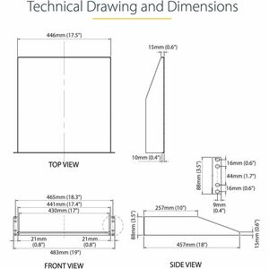 StarTech.com 2U Server Rack Cabinet Shelf - Fixed 18" Deep Cantilever Rackmount Tray for 19" Data/AV/Network Enclosure - W
