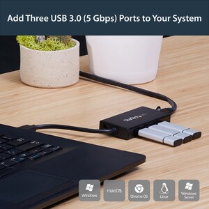 StarTech.com USB/Ethernet-Hub - USB 3.0 Typ A - Extern - Schwarz - 3 Total USB Port(s) - 3 USB 3.0 Port(s)1 Netzwerk (RJ-4