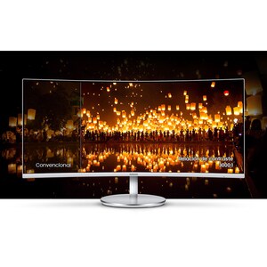 Monitor LCD Samsung C34J791WTL 86.4cm (34") UW-QHD Pantalla curva LED Quantum Dot - 21:9 - Gris - 863.60mm Class - Vertica