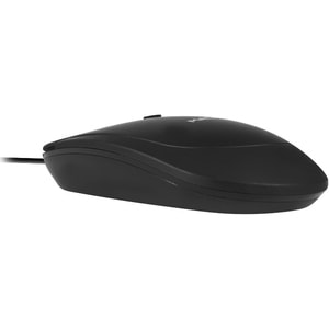 Macally USB Optical Quiet Click Mouse for Mac/PC Black - Optical - Cable - Black - USB - 2400 dpi - Scroll Wheel - Symmetr