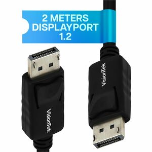 VisionTek DisplayPort to DisplayPort 2M Cable (M/M) - 6.6 ft (2 m) DisplayPort A/V Cable for Audio/Video Device, Monitor, 