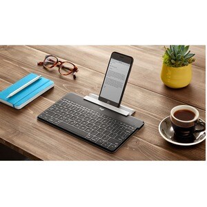 Logitech Keys-To-Go Keyboard - Wireless Connectivity - Black - Scissors Keyswitch - Bluetooth - Home, App Switch, Search, 