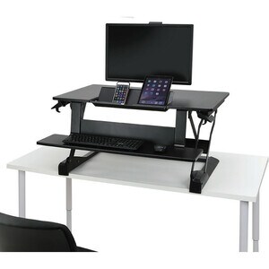 Ergotron WorkFit-TLE Workstation - 黑 矩形 顶端 - 584.20 毫米 桌面长度 x 947.42 毫米 桌面宽度 x 88.90 毫米 桌面深度