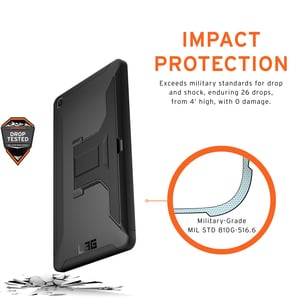 Urban Armor Gear Scout Tablet Case - For Samsung Galaxy Tab A Tablet - Black - Drop Resistant, Impact Resistant, Anti-slip