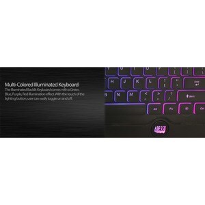 Adesso EasyTouch 137CB Illuminated Gaming Keyboard & Mouse Combo - USB Cable - 104 Key - English (US) - Black - USB Cable 