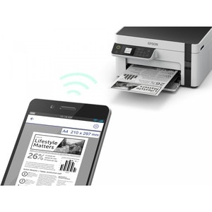 Epson ET-M2120 Wireless EcoTank Inkjet Multifunction Printer - Monochrome - Copier/Printer/Scanner - 32 ppm Mono Print - 1