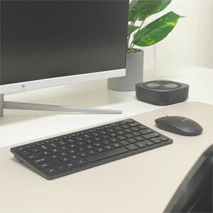 Macally RF Wireless Keyboard and Mouse For Windows PC - USB Scissors Wireless RF 2.40 GHz Keyboard - 78 Key - Black - USB 