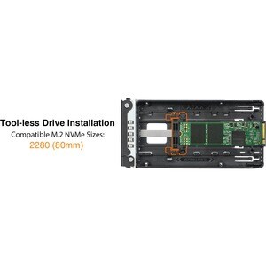 Icy Dock MB833M2K-B Drive Enclosure for 3.5" M.2, PCI Express NVMe - Mini-SAS HD Host Interface Internal - Black - Hot Swa