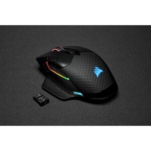 Corsair DARK CORE RGB Gaming Mouse - Optical - Cable/Wireless - Bluetooth - Black - 1 - USB 2.0 Type A - 18000 dpi - Scrol
