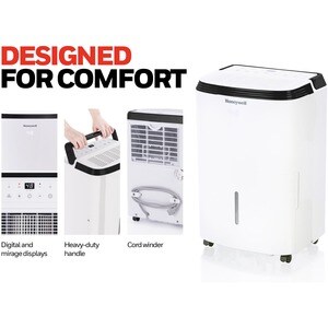 Honeywell Energy Star Dehumidifier, 50 Pint (30 Pint 2019 DOE) - 6.25 gal/Day - 3000 Sq. ft. ELECTRONIC SOFT TOUCHBTN CTRL