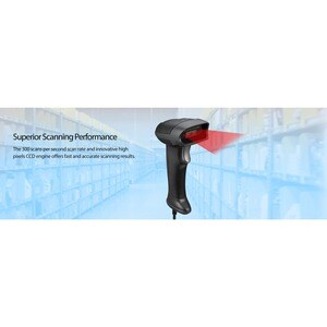 Adesso NuScan NuScan 2500CU Healthcare, Library, Retail, Warehouse Handheld Barcode Scanner - Cable Connectivity - USB Cab