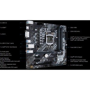 Asus Prime B460M-A R2.0 Desktop Motherboard - Intel B460 Chipset - Socket LGA-1200 - Intel Optane Memory Ready - Micro ATX