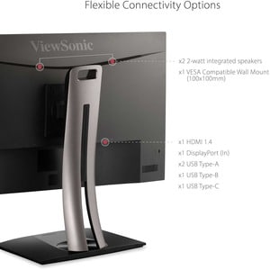 ViewSonic VP2756-2K 27" ColorPro 1440p IPS Monitor with 60W Powered USB C, sRGB and Pantone Validated - 27" ColorPro Monit