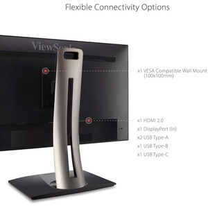 ViewSonic VP2768a-4K 27 Inch Premium IPS 4K Monitor with Advanced Ergonomics, ColorPro 100% sRGB Rec 709, 14-bit 3D LUT, E