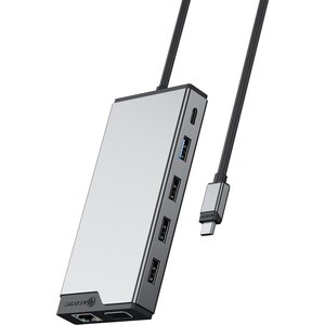 Alogic DV3 USB Type A, USB Type C Docking Station for Notebook - Memory Card Reader - SD - 100 W - Space Gray - 3 Displays