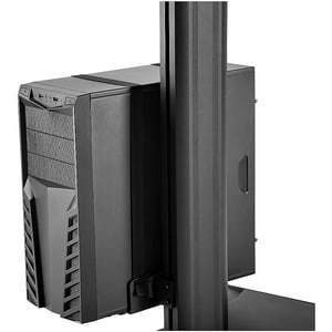 StarTech.com Mobile Standing Workstation with Monitor Mount, CPU/PC Holder, Height Adjustable Desktop Computer Cart, Stand