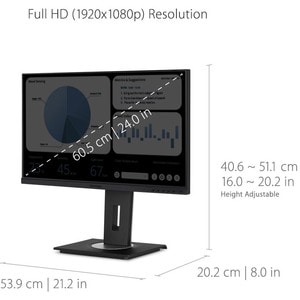 ViewSonic VG2448A 24 Inch IPS 1080p Ergonomic Monitor with Ultra-Thin Bezels, HDMI, DisplayPort, USB, VGA, and 40 Degree T