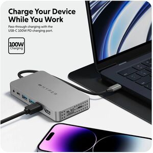 Hyper HyperDrive Dual 4K HDMI 10-in-1 USB-C Hub For M1/M2 MacBooks - for Desktop PC/Notebook/Monitor - Memory Card Reader 