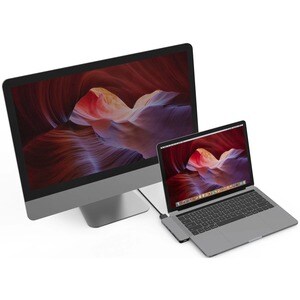Hyper Model GN21D-GRAY USB Type C Docking Station - Memory Card Reader - SD - Space Gray - 4K - 3840 x 2160 - 2 x USB Type