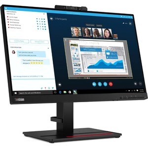Lenovo ThinkVision T22v-20 22" Class Webcam Full HD LCD Monitor - 16:9 - 54.6 cm (21.5") Viewable - In-plane Switching (IP