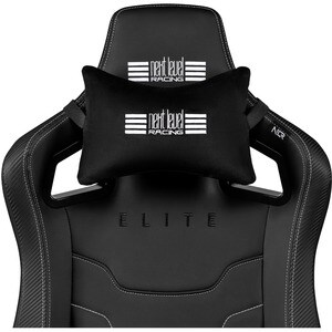 Next Level Racing Elite Gaming Chair Black Leather Edition - For Game - Leather, Aluminum, Suede, PU Leather - Black