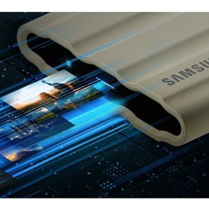 Samsung T7 MU-PE1T0R/WW 1 TB Portable Rugged Solid State Drive - External - Blue - Desktop PC, MAC Device Supported - USB 