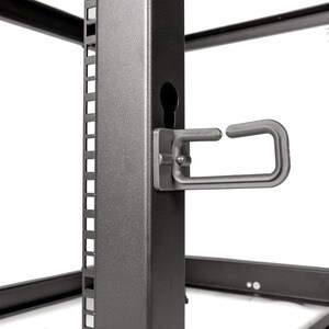 Rocstor SolidRack 25U Adjustable Depth Open Frame 4 Post Rack w/ Casters - Adjustable mounting depth of 23.5in-41in & 25.1