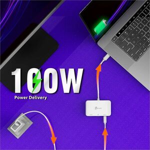 j5create JCA351-N USB Type C Docking Station for Notebook/Tablet/Smartphone/Projector/Monitor - Charging Capability - Whit
