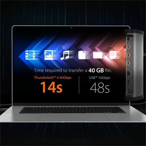 j5create Thunderbolt 4 Docking Station for Desktop PC, Notebook, Monitor, Mouse, Keyboard, Printer - Memory Card Reader - 