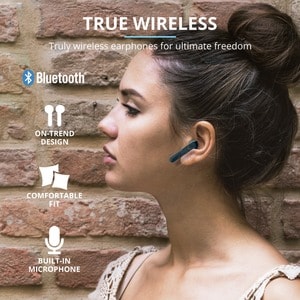 Trust Primo True Wireless Ohrhörer Stereo Ohrhörerset - Blau - Binaural - In-Ear - 20 Hz bis 20 kHz Frequenzgang - 1000 cm