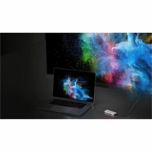 j5create JCD403-N USB4 Docking Station für Monitor, Notebook - Ladefunktion - Grau - 4K, 8K - 7680 x 4320 - 4 x USB-Anschl